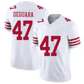 San Francisco #47 Deguara Player Football V Neck Short Sleeve White Jersey Josiah For Men Youth Women Gift