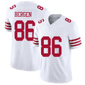 San Francisco #86 Bergen Player Football V Neck Short Sleeve White Jersey Junior For Men Youth Women Gift