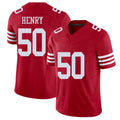 San Francisco #50 Henry Player Football V Neck Short Sleeve Scarlet Jersey KJ For Men Youth Women Gift
