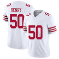 San Francisco #50 Henry Player Football V Neck Short Sleeve White Jersey KJ For Men Youth Women Gift