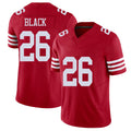 San Francisco #26 Black Player Football V Neck Short Sleeve Scarlet Jersey Kaelon For Men Youth Women Gift