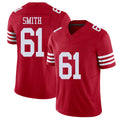 San Francisco #61 Smith Player Football V Neck Short Sleeve Scarlet Jersey Kion For Men Youth Women Gift