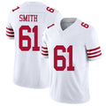 San Francisco #61 Smith Player Football V Neck Short Sleeve White Jersey Kion For Men Youth Women Gift