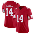 San Francisco #14 Rourke Player Football V Neck Short Sleeve Scarlet Jersey Kurtis For Men Youth Women Gift