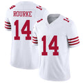 San Francisco #14 Rourke Player Football V Neck Short Sleeve White Jersey Kurtis For Men Youth Women Gift