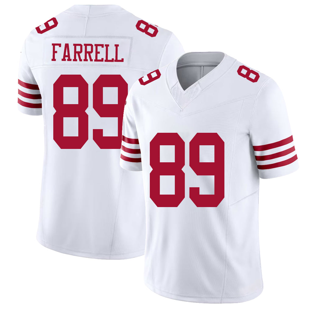 San Francisco #89 Farrell Player Football V Neck Short Sleeve White Jersey Luke For Men Youth Women Gift