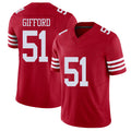 San Francisco #51 Gifford Player Football V Neck Short Sleeve Scarlet Jersey Luke For Men Youth Women Gift