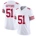San Francisco #51 Gifford Player Football V Neck Short Sleeve White Jersey Luke For Men Youth Women Gift
