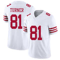 San Francisco #81 Turner Player Football V Neck Short Sleeve White Jersey Malik For Men Youth Women Gift