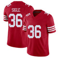 San Francisco #36 Sigle Player Football V Neck Short Sleeve Scarlet Jersey Marques For Men Youth Women Gift