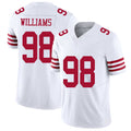 San Francisco #98 Williams Player Football V Neck Short Sleeve White Jersey Mykel For Men Youth Women Gift
