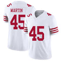 San Francisco #45 Martin Player Football V Neck Short Sleeve White Jersey Nick For Men Youth Women Gift