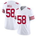 San Francisco #58 Bell Player Football V Neck Short Sleeve White Jersey Quinton For Men Youth Women Gift