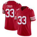 San Francisco #33 Craig Player Football V Neck Short Sleeve Scarlet Jersey Roger For Men Youth Women Gift