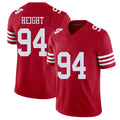 San Francisco #94 Height Player Football V Neck Short Sleeve Scarlet Jersey Romello For Men Youth Women Gift