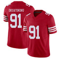 San Francisco #91 Okuayinonu Player Football V Neck Short Sleeve Scarlet Jersey Sam For Men Youth Women Gift