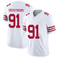 San Francisco #91 Okuayinonu Player Football V Neck Short Sleeve White Jersey Sam For Men Youth Women Gift