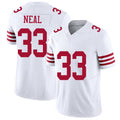 San Francisco #33 Neal Player Football V Neck Short Sleeve White Jersey Siran For Men Youth Women Gift