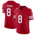 San Francisco #8 Young Player Football V Neck Short Sleeve Scarlet Jersey Steve For Men Youth Women Gift