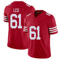 San Francisco #61 Leo Player Football V Neck Short Sleeve Scarlet Jersey Titus For Men Youth Women Gift