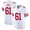 San Francisco #61 Leo Player Football V Neck Short Sleeve White Jersey Titus For Men Youth Women Gift
