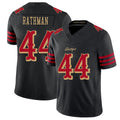 San Francisco #44 Rathman Player Football V Neck Short Sleeve Black Jersey Tom For Men Youth Women Gift