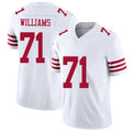 San Francisco #71 Williams Player Football V Neck Short Sleeve White Jersey Trent For Men Youth Women Gift
