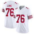 San Francisco #76 Lowe Player Football V Neck Short Sleeve White Jersey Vederian For Men Youth Women Gift