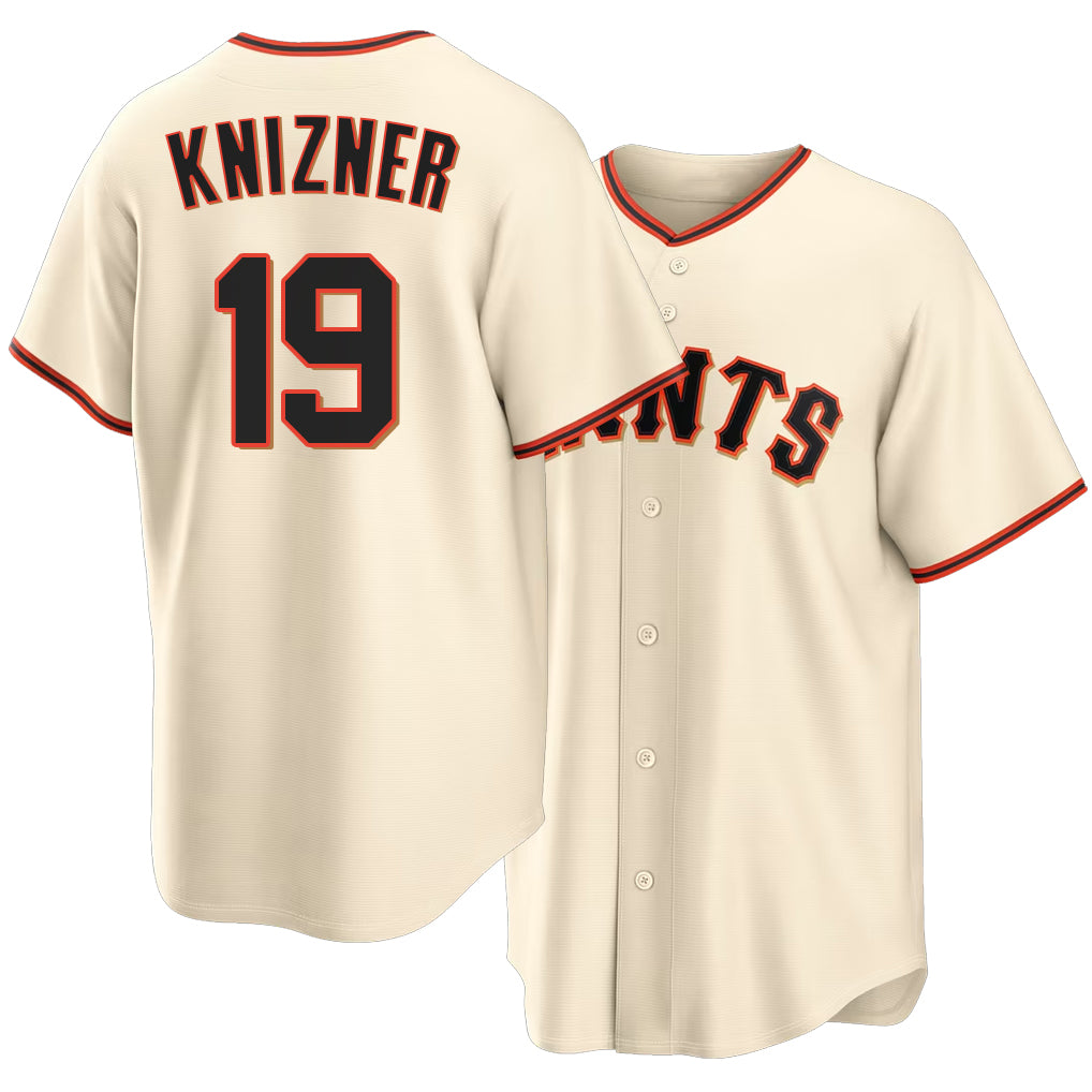 San Francisco #19 Knizner Player Baseball Short Sleeve Cream Jersey Andrew For Men Women Youth Gift