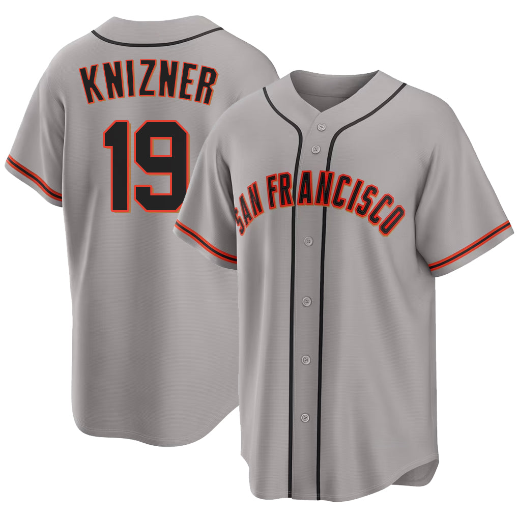 San Francisco #19 Knizner Player Baseball Short Sleeve Gray Jersey Andrew For Men Women Youth Gift