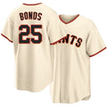 San Francisco #25 Bonds Player Baseball Short Sleeve Cream Jersey Barry For Men Women Youth Gift