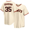 San Francisco #35 Crawford Player Baseball Short Sleeve Cream Jersey Brandon For Men Women Youth Gift