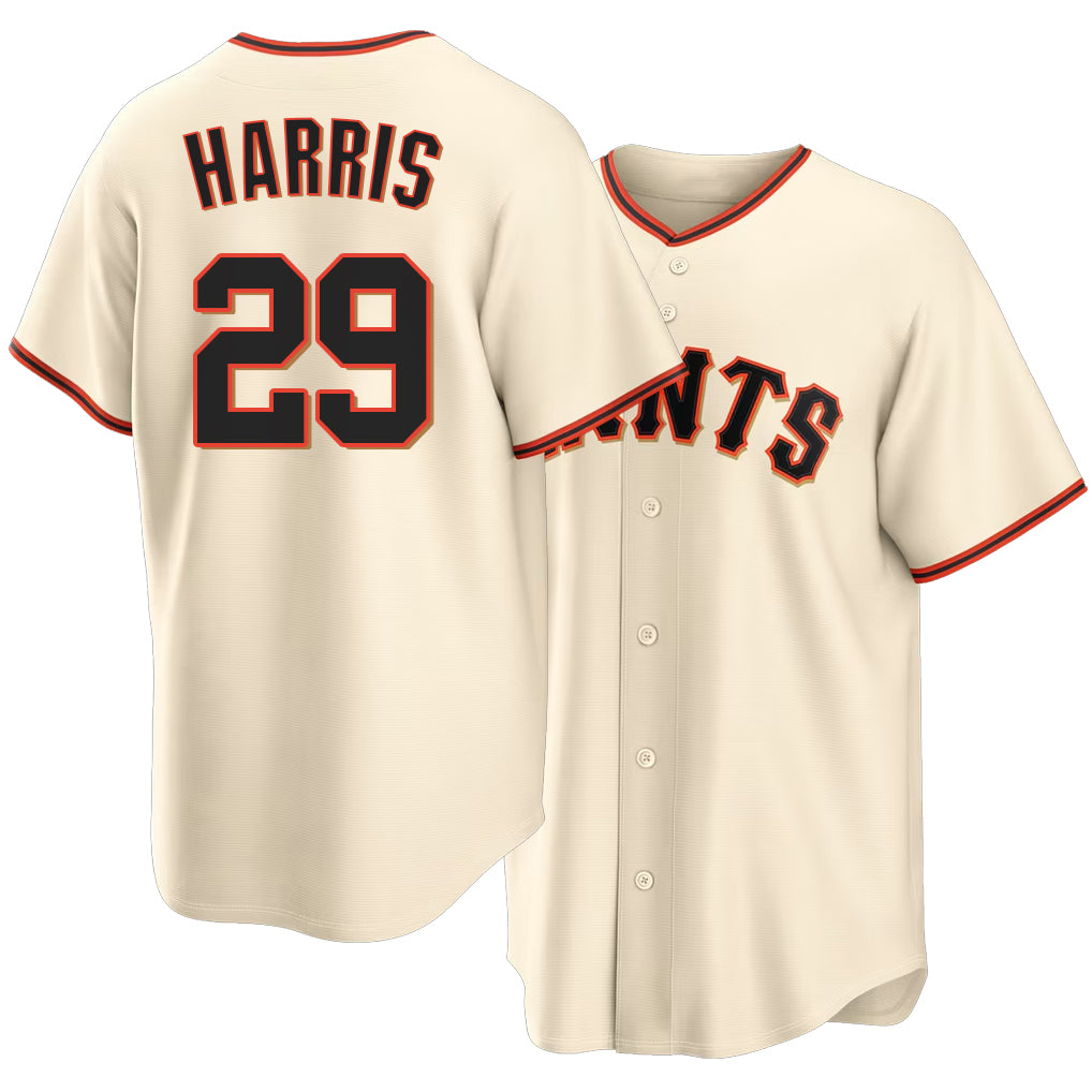 San Francisco #29 Harris Player Baseball Short Sleeve Cream Jersey Brett For Men Women Youth Gift