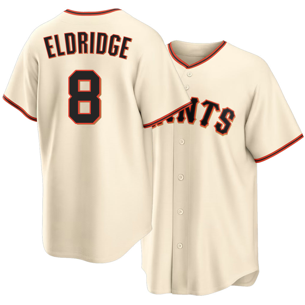 San Francisco #8 Eldridge Player Baseball Short Sleeve Cream Jersey Bryce For Men Women Youth Gift