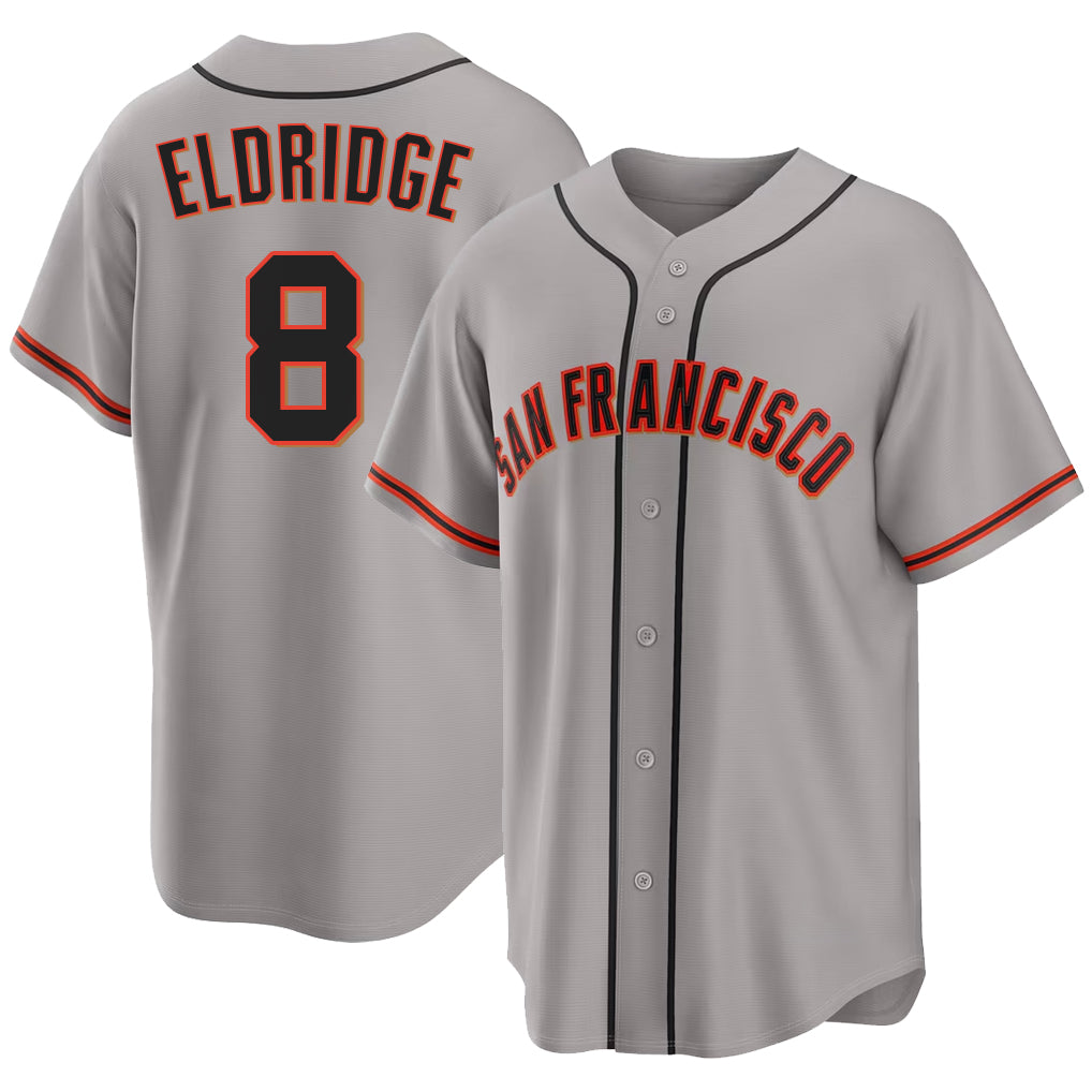 San Francisco #8 Eldridge Player Baseball Short Sleeve Gray Jersey Bryce For Men Women Youth Gift