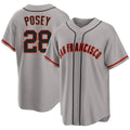 San Francisco #28 Posey Player Baseball Short Sleeve Gray Jersey Buster For Men Women Youth Gift