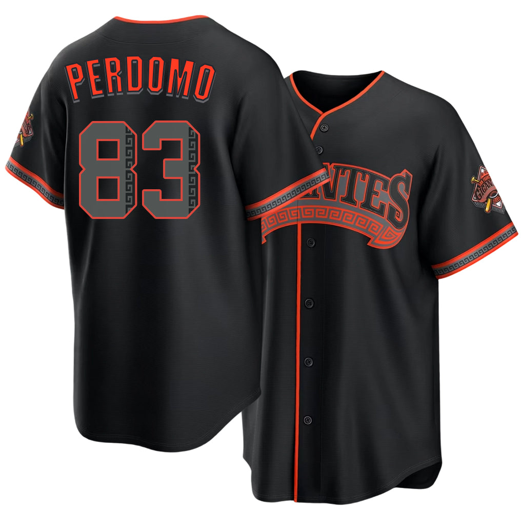 San Francisco #83 Perdomo Player Baseball Short Sleeve Black Jersey Cesar For Men Women Youth Gift