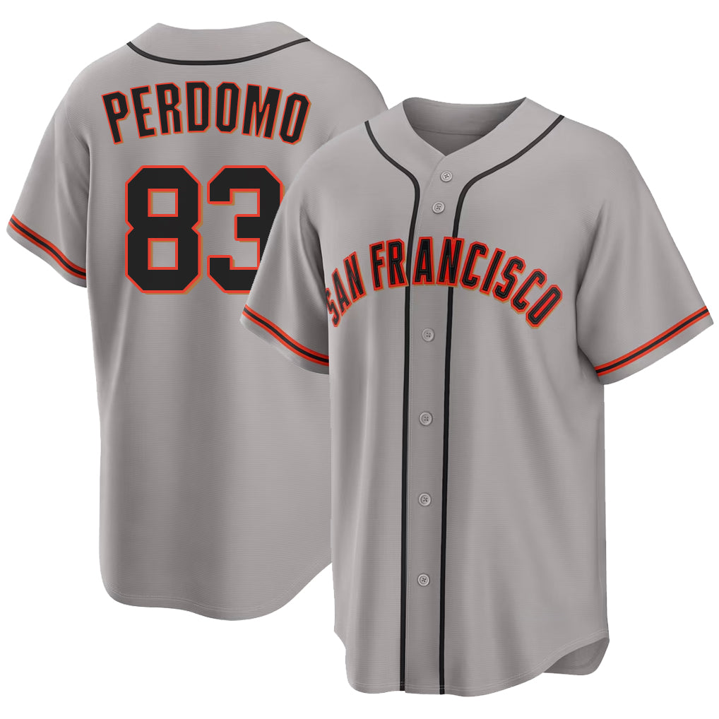 San Francisco #83 Perdomo Player Baseball Short Sleeve Gray Jersey Cesar For Men Women Youth Gift
