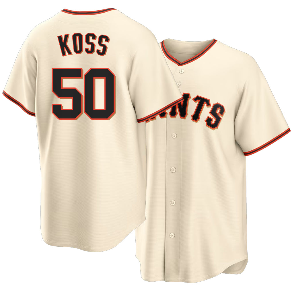 San Francisco #50 Koss Player Baseball Short Sleeve Cream Jersey Christian For Men Women Youth Gift
