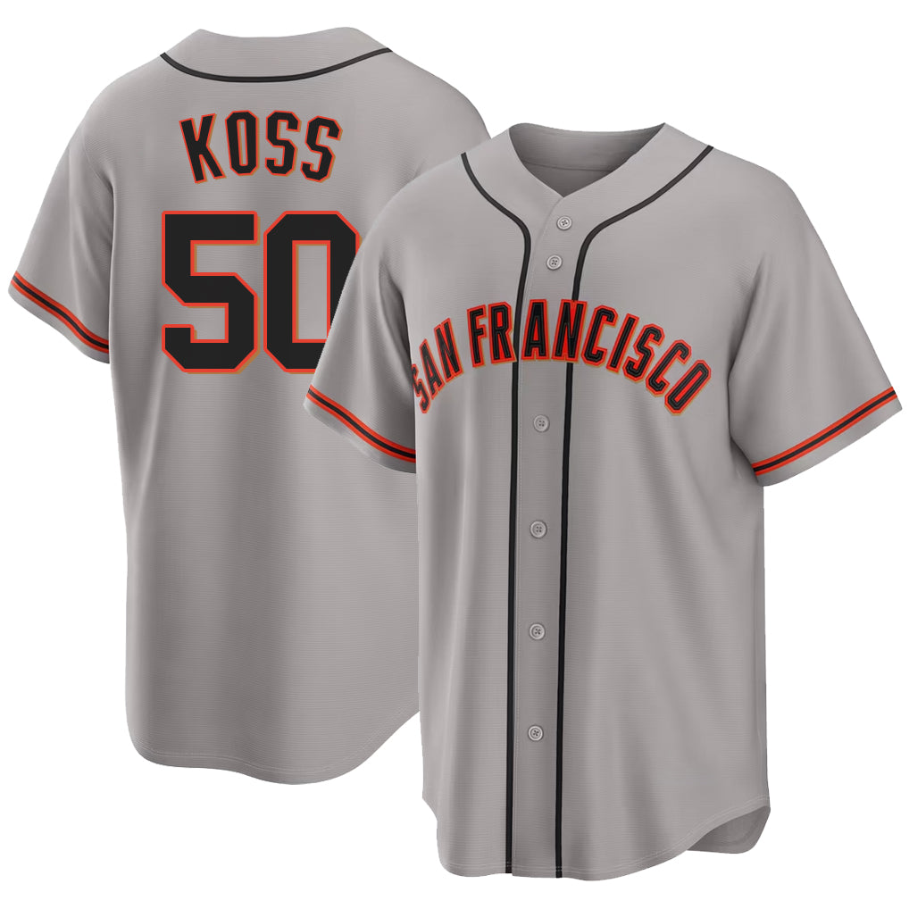 San Francisco #50 Koss Player Baseball Short Sleeve Gray Jersey Christian For Men Women Youth Gift