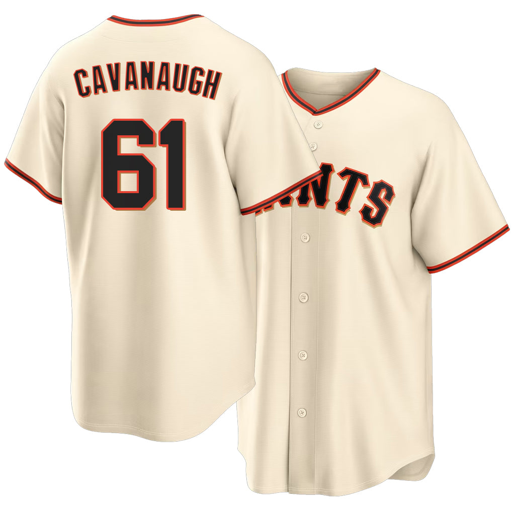 San Francisco #61 Cavanaugh Player Baseball Short Sleeve Cream Jersey Drew For Men Women Youth Gift