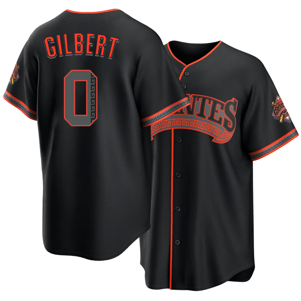 San Francisco #0 Gilbert Player Baseball Short Sleeve Black Jersey Drew For Men Women Youth Gift
