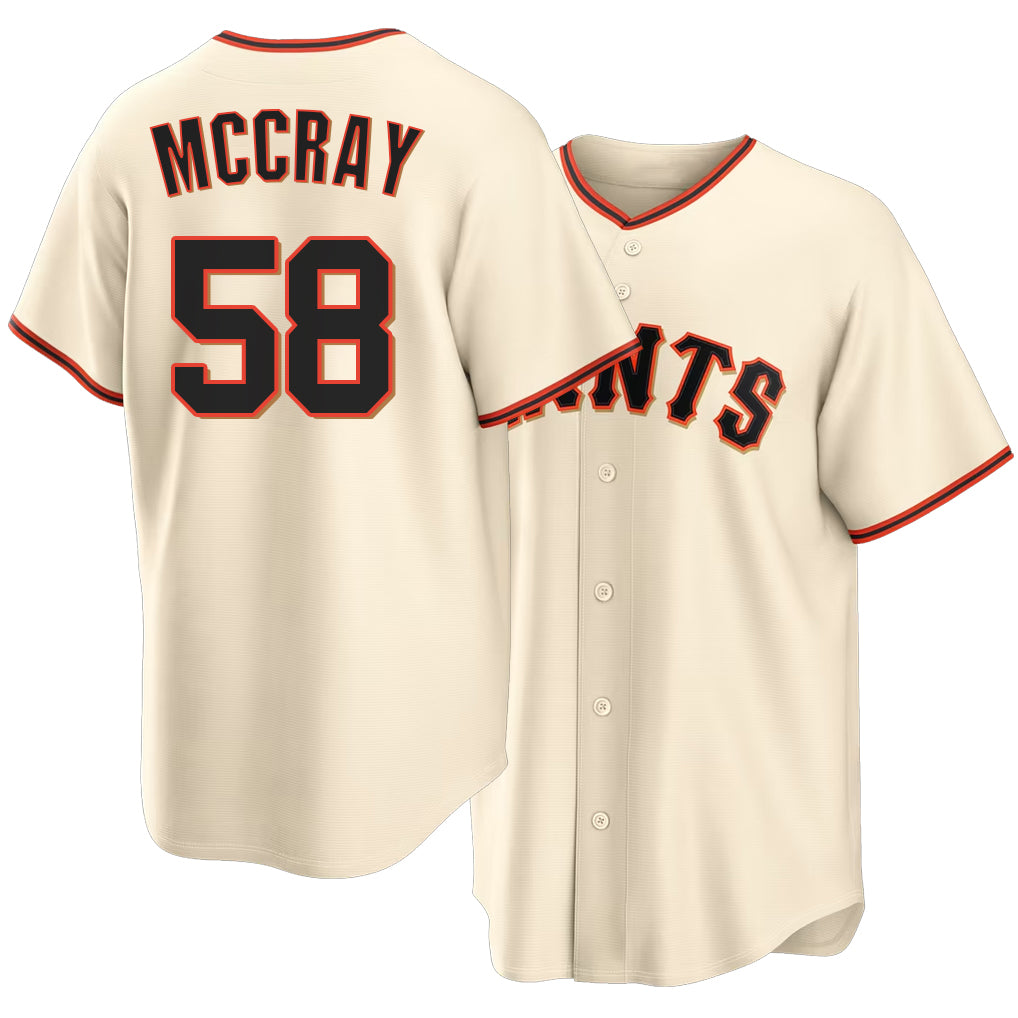 San Francisco #58 McCray Player Baseball Short Sleeve Cream Jersey Grant For Men Women Youth Gift