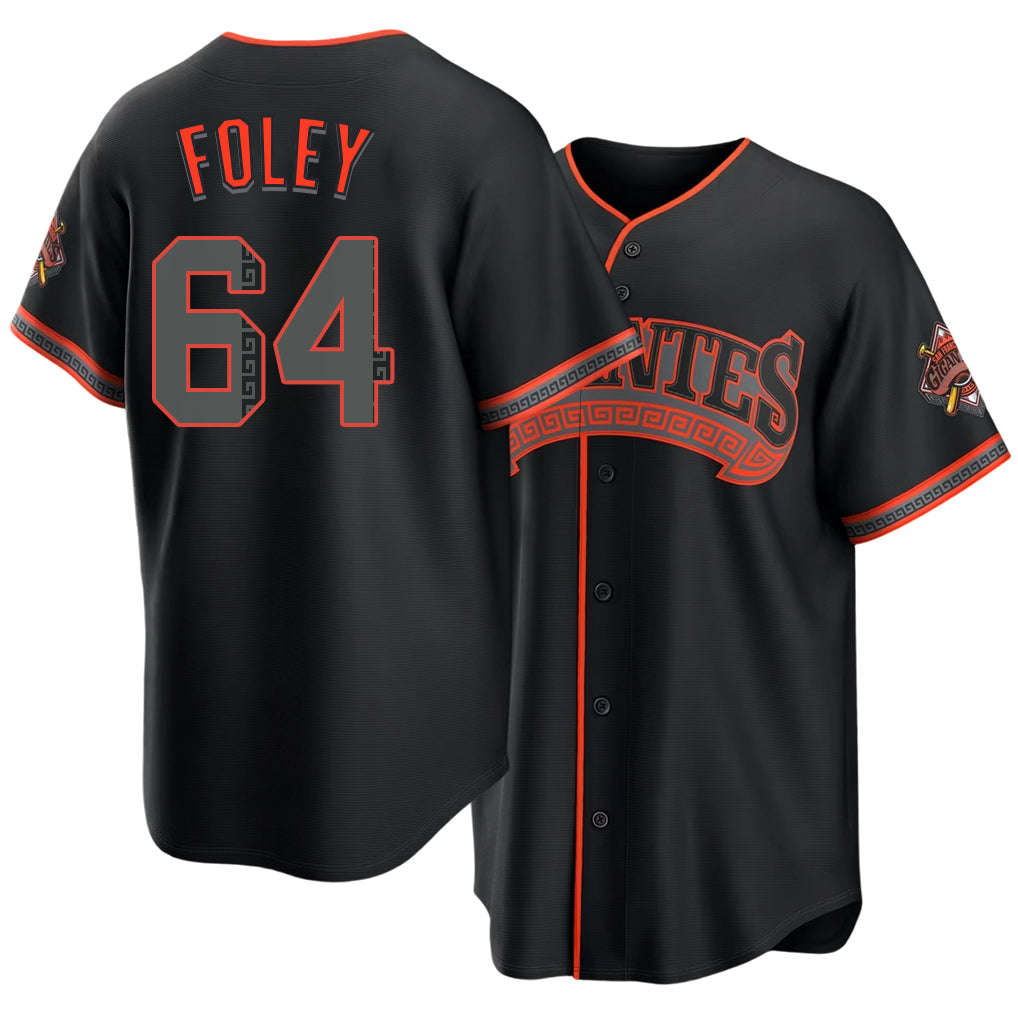 San Francisco #64 Foley Player Baseball Short Sleeve Black Jersey Jason For Men Women Youth Gift