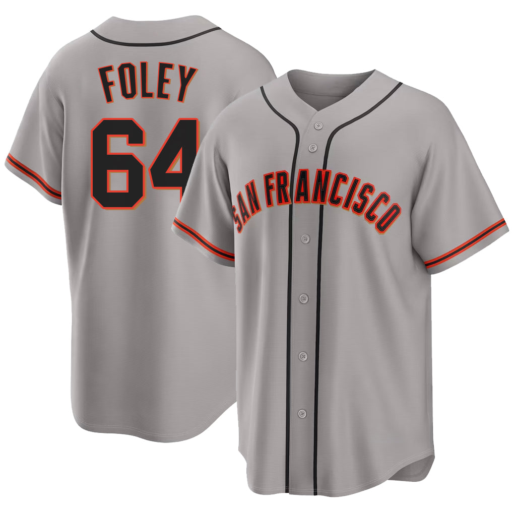 San Francisco #64 Foley Player Baseball Short Sleeve Gray Jersey Jason For Men Women Youth Gift