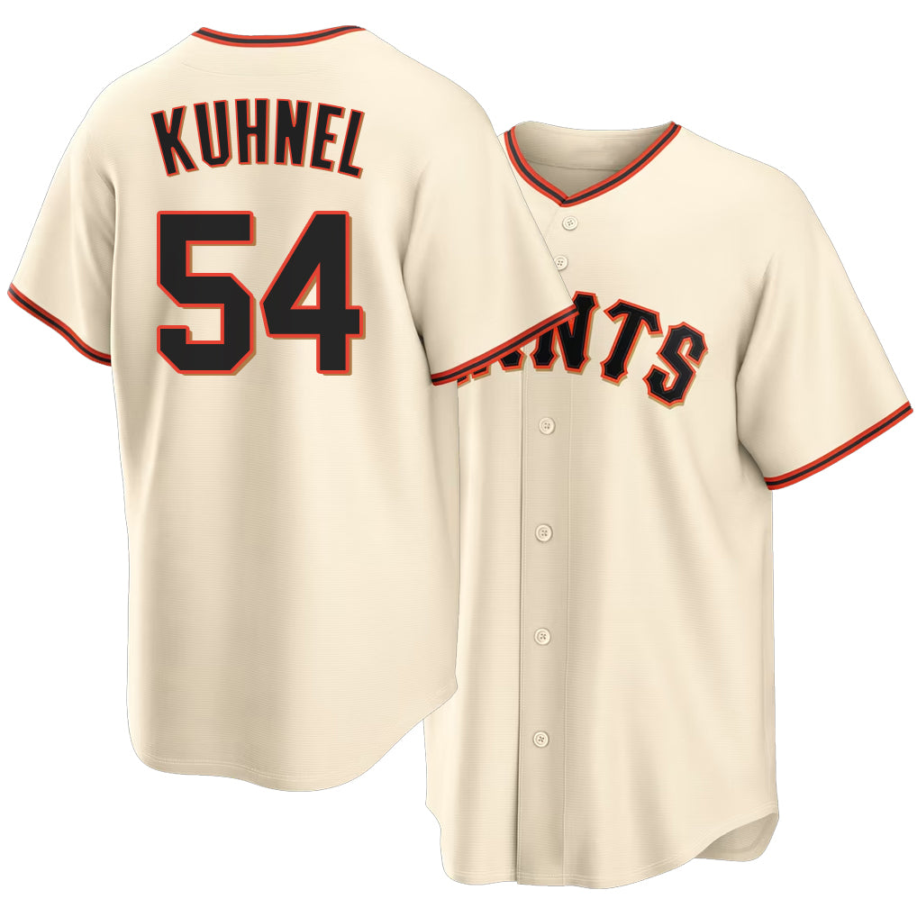 San Francisco #54 Kuhnel Player Baseball Short Sleeve Cream Jersey Joel For Men Women Youth Gift