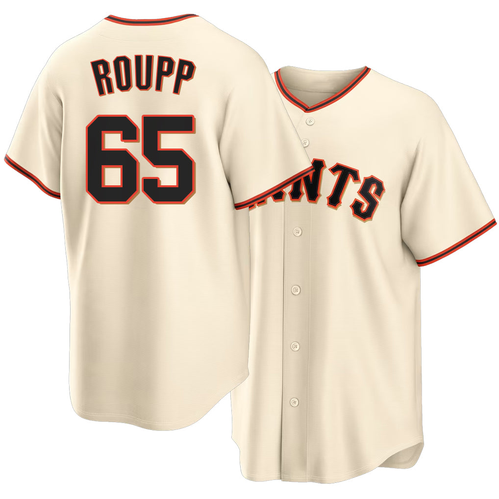 San Francisco #65 Roupp Player Baseball Short Sleeve Cream Jersey Landen For Men Women Youth Gift