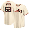 San Francisco #62 Webb Player Baseball Short Sleeve Cream Jersey Logan For Men Women Youth Gift