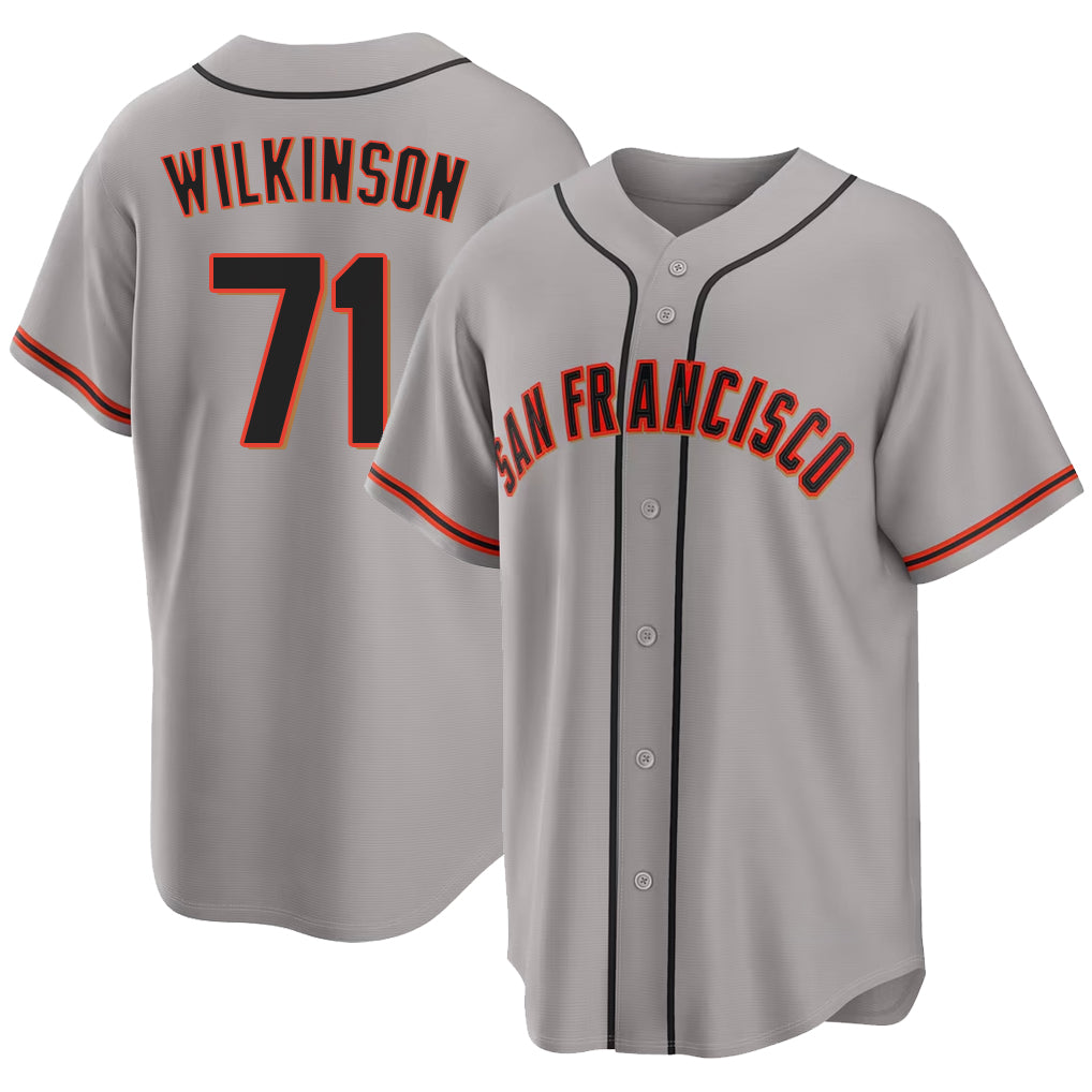 San Francisco #71 Wilkinson Player Baseball Short Sleeve Gray Jersey Matt For Men Women Youth Gift