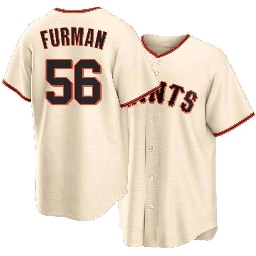 San Francisco #56 Furman Player Baseball Short Sleeve Cream Jersey Nate For Men Women Youth Gift